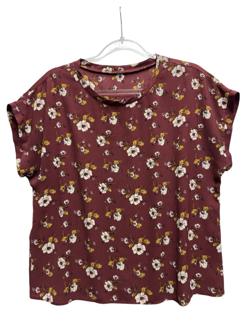 Tuxedo Chiffon Jacquard Knot Vines Floral Dots Blouse Top